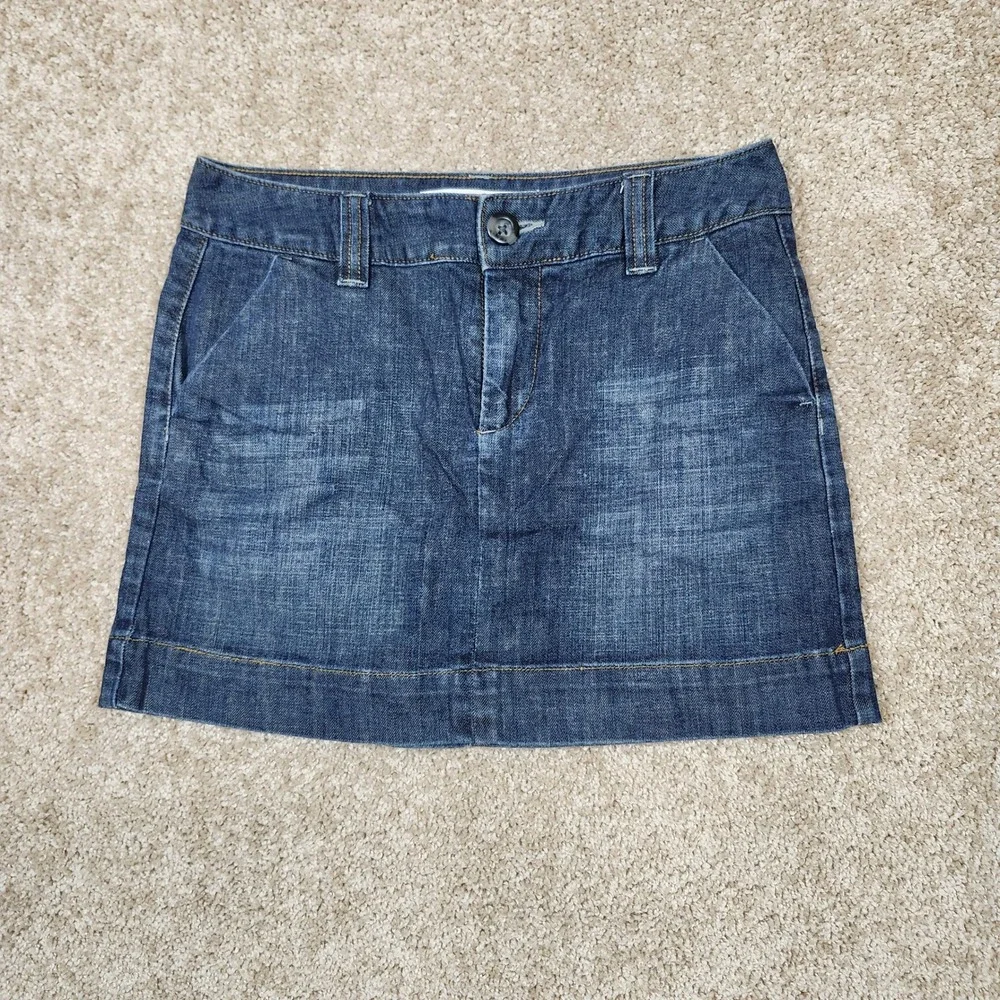 Y2K Vintage GAP Jeans Denim Mini Skirt Blue‎ Jean Low Rise Size 4